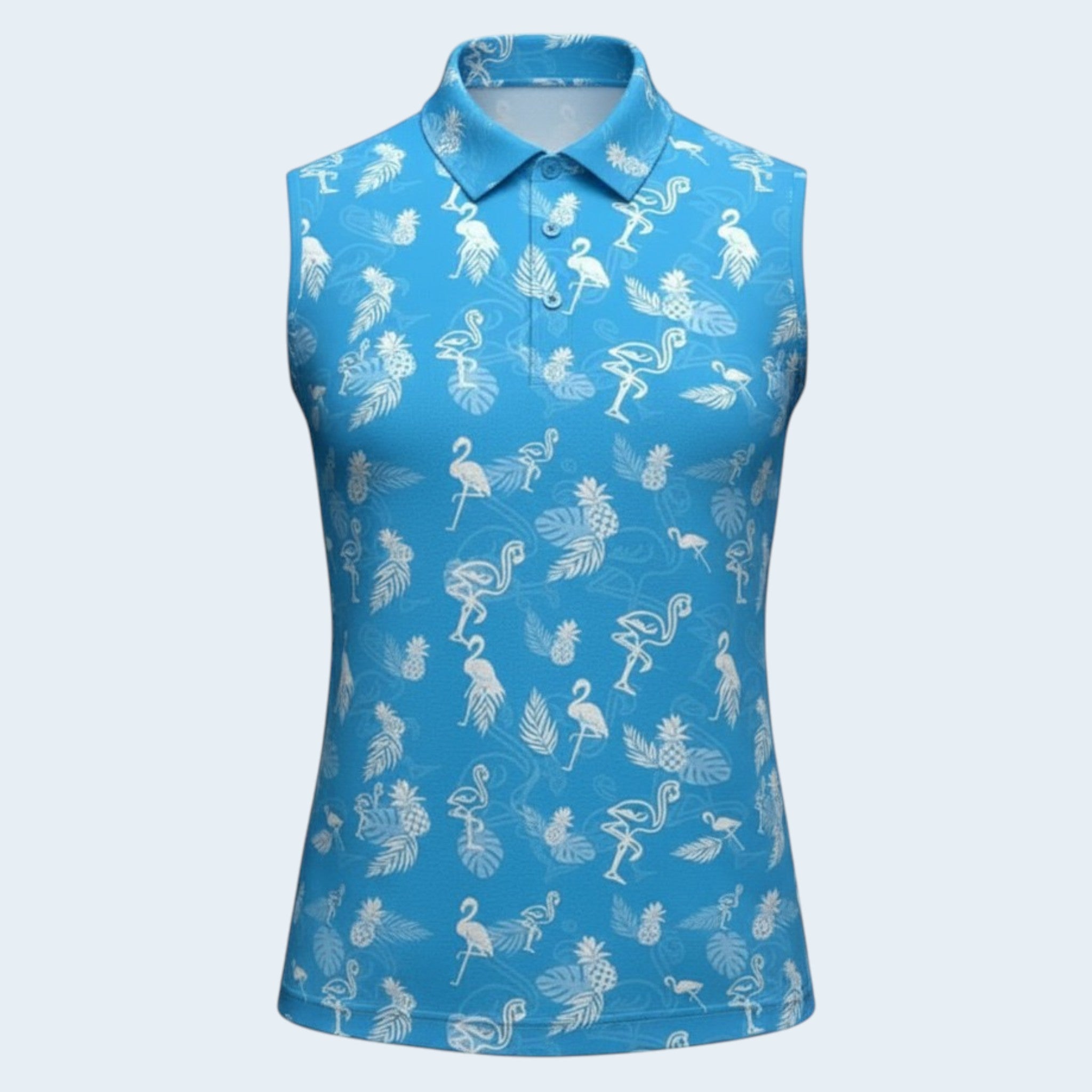 Fiji Flamingo Ladies Sleeveless Polo